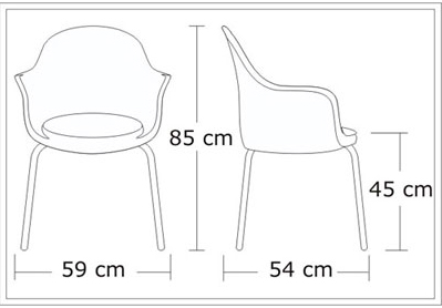 Cadeira Boston com Braço - Estrutura Fixa Cromada 
