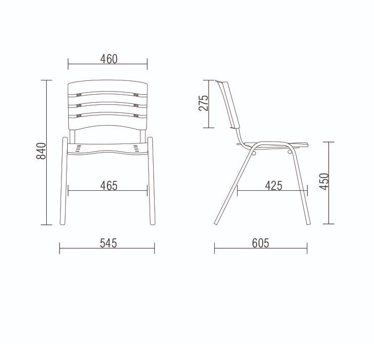 Cadeira New Iso I Estrutura Cinza/Preta - Assento e Encosto Preto