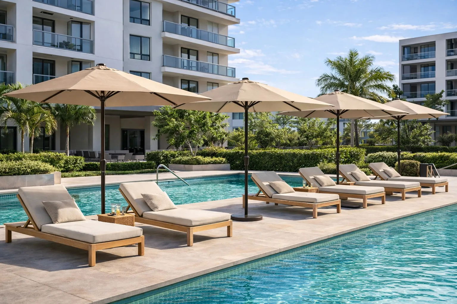 Ombrelone Summer - Central 2,70 m | Haste Marrom - Cobertura Bege