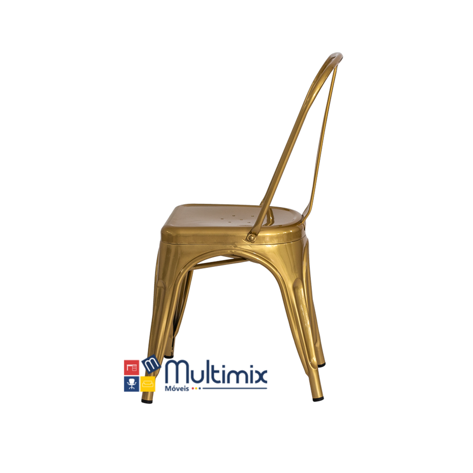 Cadeira Iron Design Chrome Gold