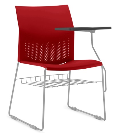 Cadeira Connect Universitária - Prancheta Escamoteável - Base Cinza e Preto I Suporte para Livros