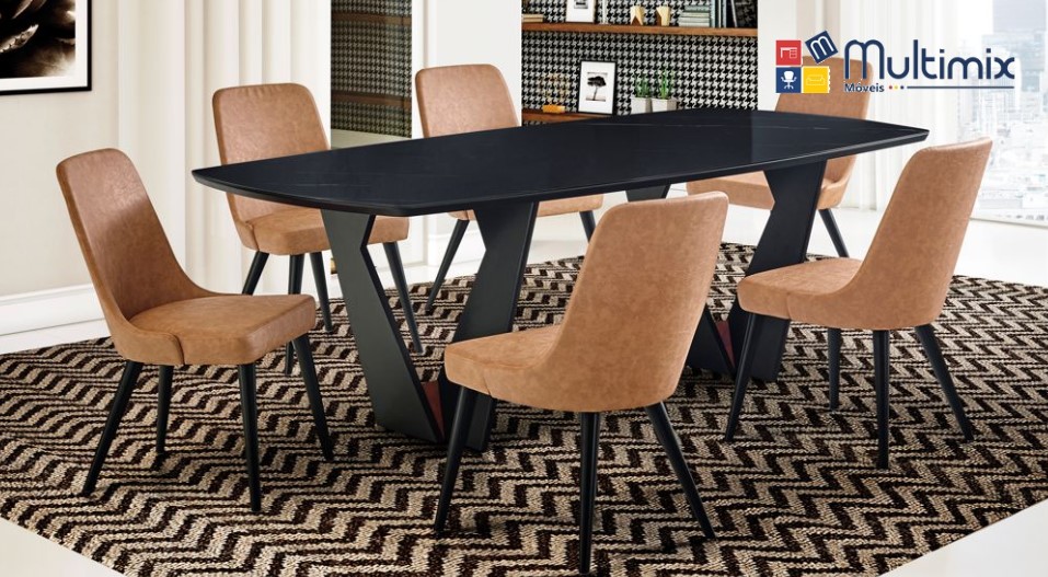 Cadeira para Sala de Jantar / Área Gourmet Ruby - em madeira estofada *diversas opções de revestimento