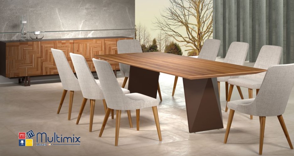 Cadeira para Sala de Jantar / Área Gourmet Ruby - em madeira estofada *diversas opções de revestimento