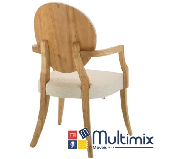 Cadeira para Sala de Jantar / Área Gourmet Vaticano - em madeira estofada (com braço) *diversas opções de revestimento