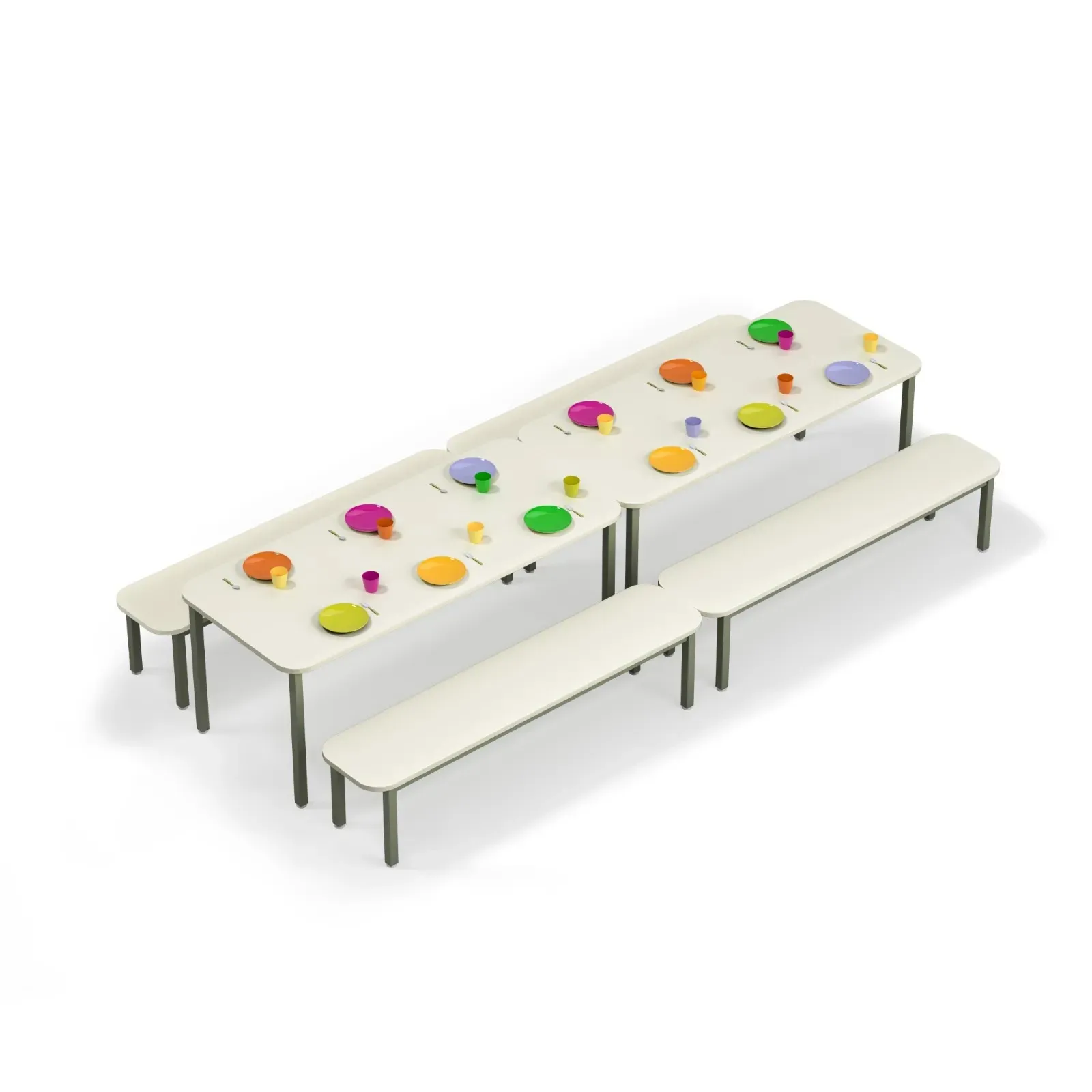 Mesa para Refeitório Escolar INFANTIL - 6 lugares