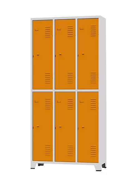 GRP-06 Chapa 24 - Roupeiro de aço 6 Portas | Pitão p/ cadeado