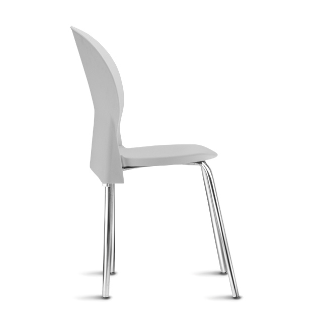 Cadeira LUNA Fixa Empilhável | Estrutura Cromada - Assento e encosto Colorido *Sem braço