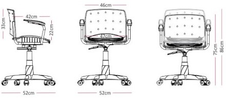 Cadeira Ergoplax Mais Secretária giratória | Com braços - Assento estofado