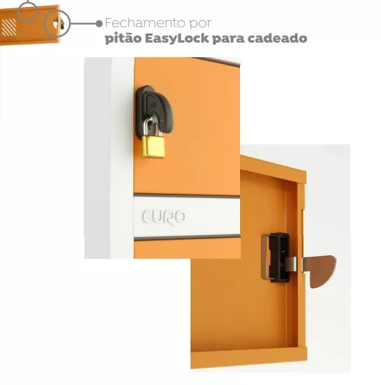 Caixa Postal para Correspondência em aço - 10 Portas | Fechadura Easylock - Pitão para cadeado, Cores Diversas