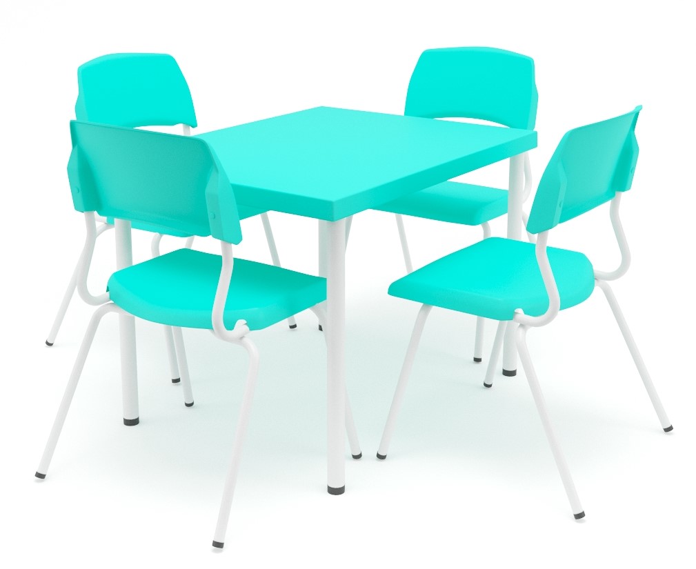 Conjunto Mesa e Cadeira Escolar Educacional Elo Adulto