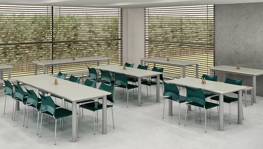 Mesa Refeitório 2 Lugares - Larg. 1,20 m x Prof. 80 cm x Alt.72 cm | Tampo Mdp 25mm Melamínico
