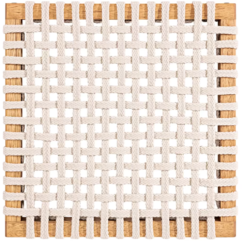 Mesa de Jantar em Madeira Corda Areia | Linha Traço - Alt. 0,75 cm X Larg. 2,20 cm X Prof. 0,93 cm - Espaço Casa e Jardim