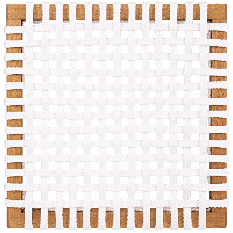 Mesa de Jantar em Madeira Corda Areia | Linha Traço - Alt. 0,75 cm X Larg. 2,20 cm X Prof. 0,93 cm - Espaço Casa e Jardim