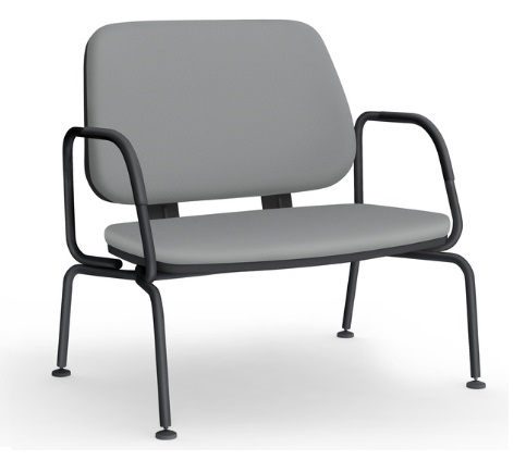 Cadeira Para Escritório Nexus Para Obeso Luxo / Plus Size - Base Em Metal Preto *Fixa