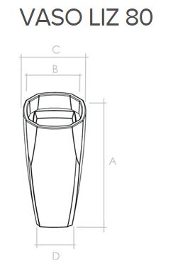 Vaso em Polietileno - Liz 80 - B35cm x A80cm