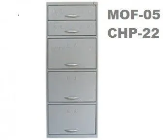 Arquivo de Aço 5 Gavetas Mofc-05/22 | Chapa 22 - Carrinho Telescópico