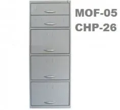 Arquivo de Aço Misto 5 Gavetas Mof-05/26 | Chapa 26 - Rolamento