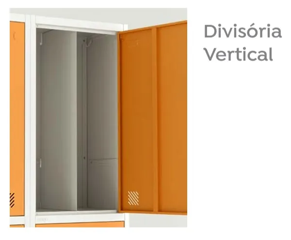 GRP 04 INS Chapa 26 - Roupeiro de aço Insalubre 4 portas | Divisão Vertical