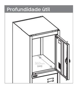 GRP 04 INS Chapa 26 - Roupeiro de aço Insalubre 4 portas | Divisão Vertical