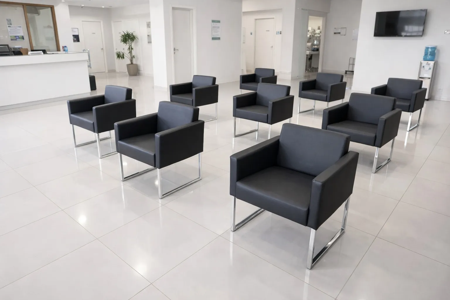 Poltrona para Recepção - Sit | Estrutura Cromada
