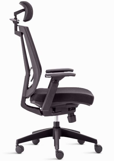 Cadeira para Escritório SONG Presidente - Assento Estofado / Encosto em Tela *com apoio de cabela