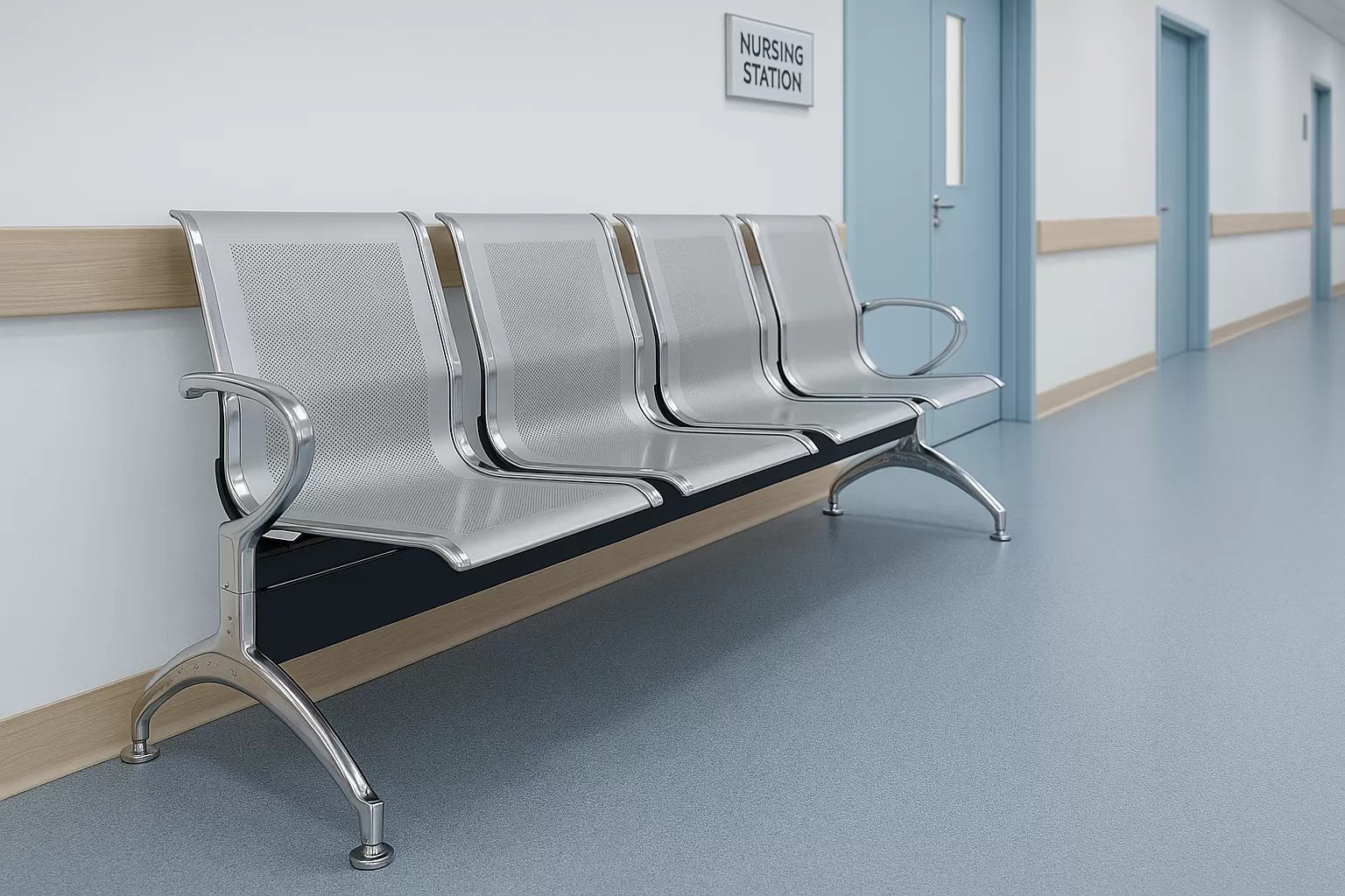 Cadeira Longarina Aeroporto Charm 2 Lugares - Metálica Cromada | sem Estofado