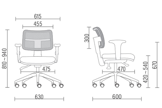 Cadeira para Escritório ZIP Operativa - Assento estofado encosto em tela *Mecanismo Evolution