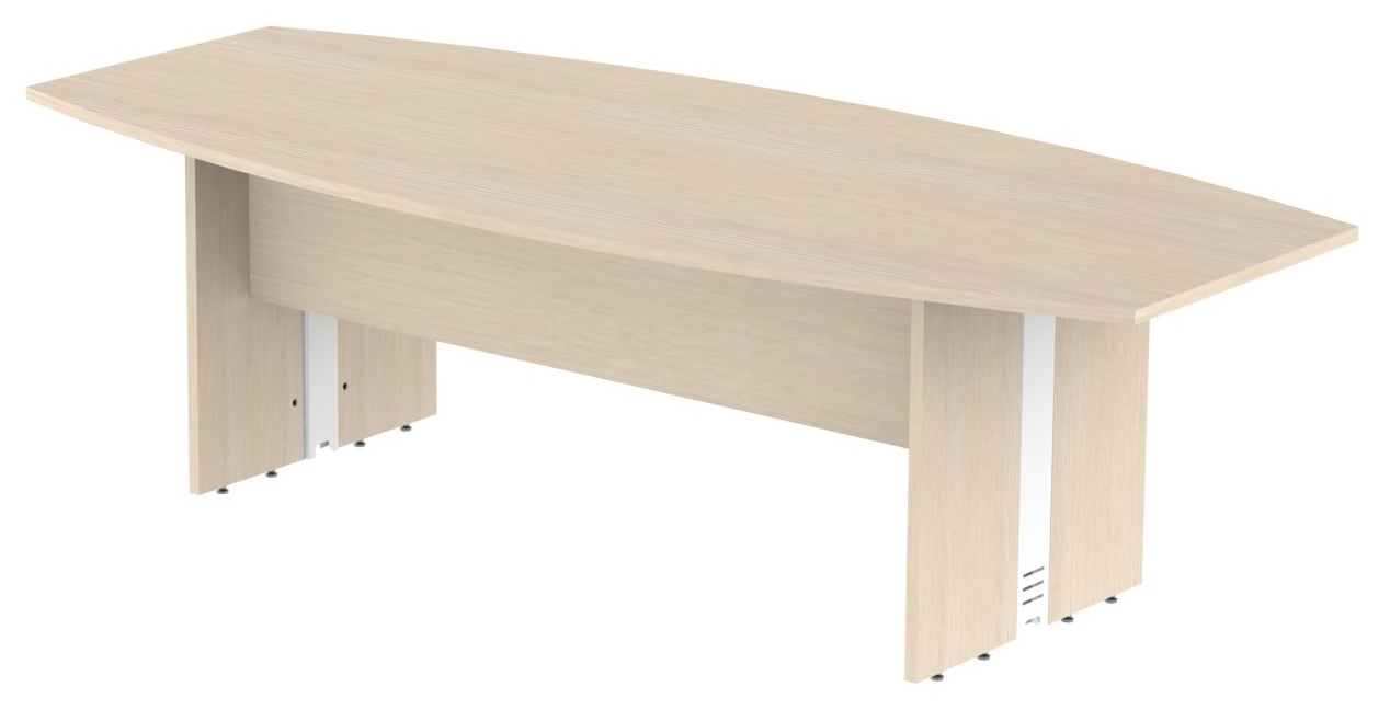 Mesa Reunião Escritório 10 Lugares | Painel em Madeira | Semi-oval 2500 X 1100 - Atualle Impéria 25 Mm