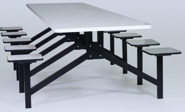 Mesa Para Refeitório Industrial - 8 Lugares - Mdf 30 Mm | Fórmica - Barra W