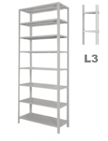 Estante De Aço 8 Prateleiras Edi-009/600 | Chapa 22 - Alt. 3,00 X Larg. 0,92 X Prof. 0,60 - Linha Industrial L3