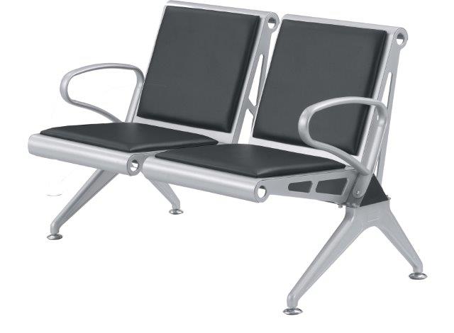 Cadeira Longarina Aeroporto Elegance 2 Lugares - Metálica Reforçaca | Estofada