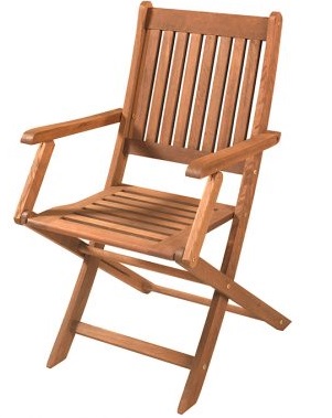 Cadeira Área Externa Dobrável Com Braço - Madeira Eucalipto, Stain Jatobá - Móveis Para Condomínio - Espaço Casa E Jardim