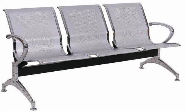 Cadeira Longarina Aeroporto Charm 3 Lugares - Metálica Cromada | Sem Estofado
