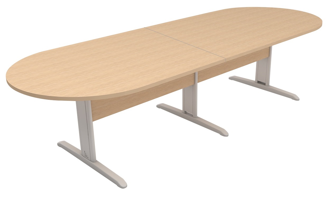 Mesa Reunião Escritório 14 Lugares | Oval 3500 X 1200 - Romanzza Plus 25 Mm