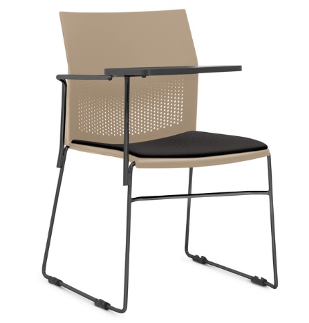 Cadeira Connect Universitária - Prancheta Fixa | Estrutura Preta Ou Cinza *Assento Estofado