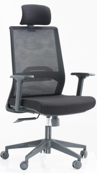Cadeira Para Escritório ELITE FLEX Presidente - Assento Estofado / Encosto Em Tela - Cadeiras Home Office *com Encosto De Cabeça