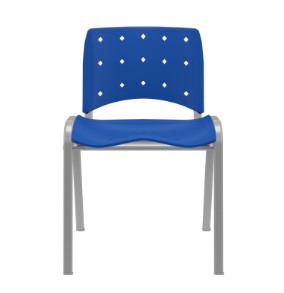 Cadeira Fixa Empilhável Ergoplax | Estrutura Cinza - Assento Polipropileno