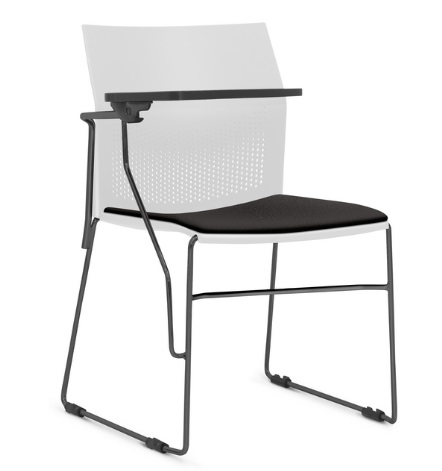 Cadeira Connect Universitária - Prancheta Escamoteável | Estrutura Preta Ou Cinza *Assento Estofado