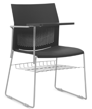Cadeira Connect Universitária - Prancheta Fixa - Estrutura Cromada | Suporte Para Livros