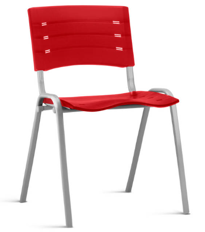 Cadeira New Iso I Estrutura Cinza/Preta - Assento E Encosto Colorido