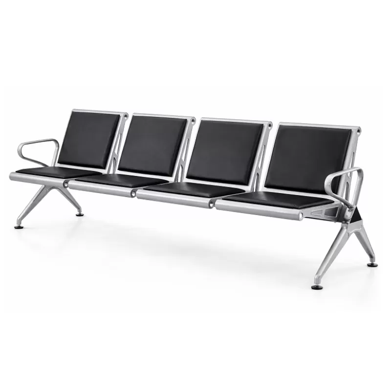 Cadeira Longarina Aeroporto Elegance 4 Lugares - Metálica Reforçada | Estofada