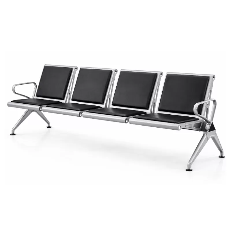 Cadeira Longarina Aeroporto Elegance 4 Lugares - Metálica Reforçada | Estofada