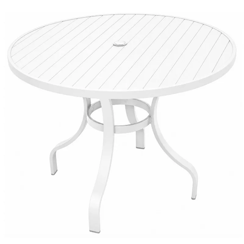 Mesa em Alumínio Branco | Summer - Alt. 74 cm X ø 100 cm *com Tampo de Alumínio
