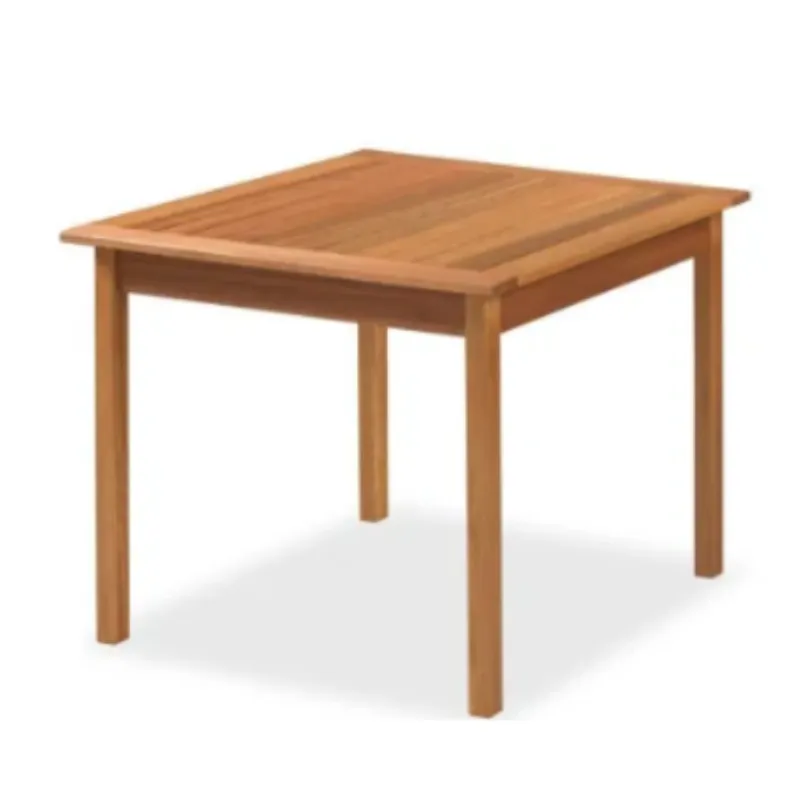 Mesa Primavera Fixa Quadrada 80 Cm - Madeira Eucalipto, Acabamento Stain Jatobá - Espaço Casa E Jardim