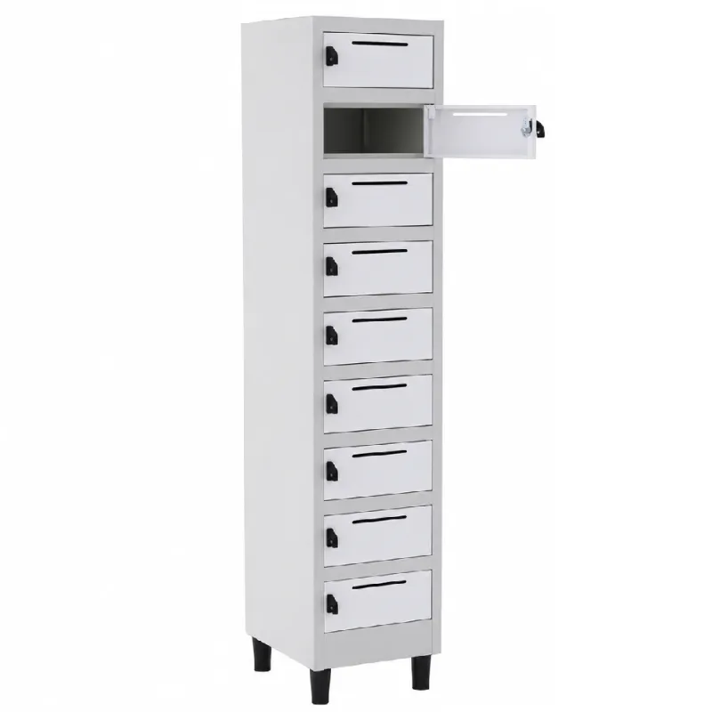 Caixa Postal Para Correspondência Em Aço - 10 Portas | Fechadura Easylock - Pitão Para Cadeado, Cores Diversas