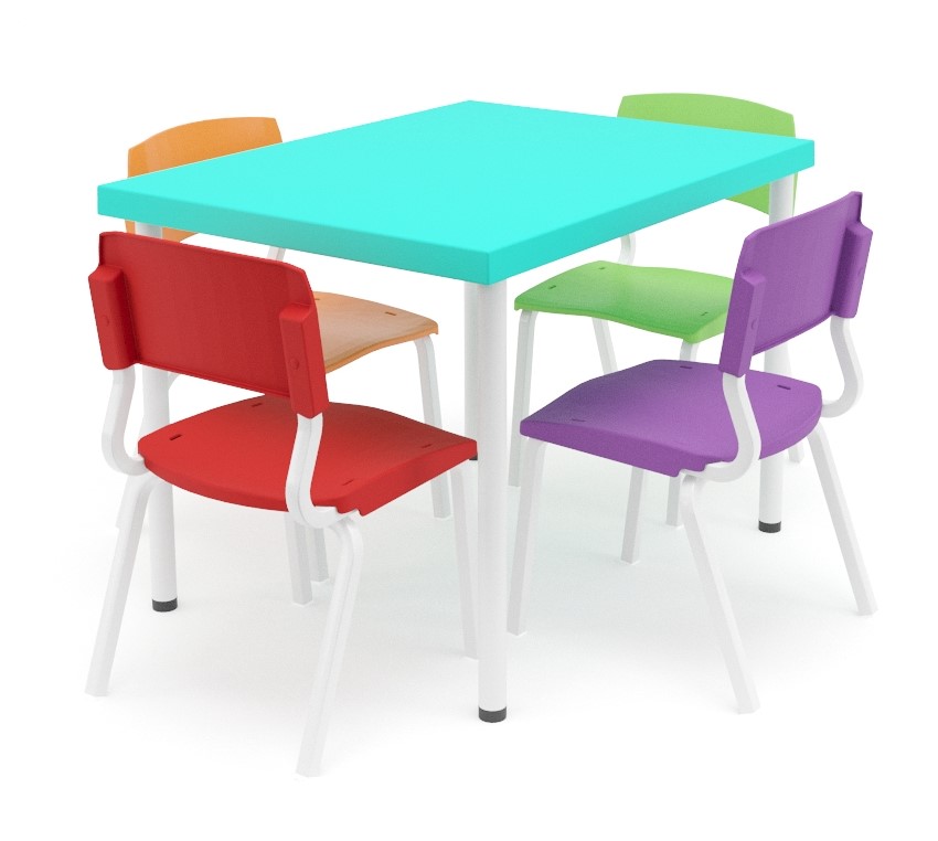 Conjunto Mesa e Cadeira Escolar Educacional Elo Infantil