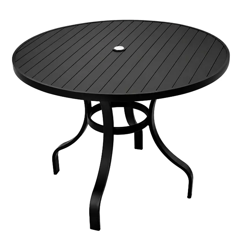 Mesa em Alumínio Preta | Summer - Alt. 74 cm X ø 100 cm *com Tampo de Alumínio