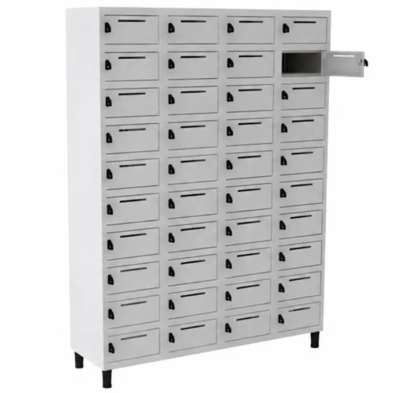 Caixa Postal Para Correspondência Em Aço - 40 Portas | Fechadura Easylock - Pitão Para Cadeado, Cores Diversas
