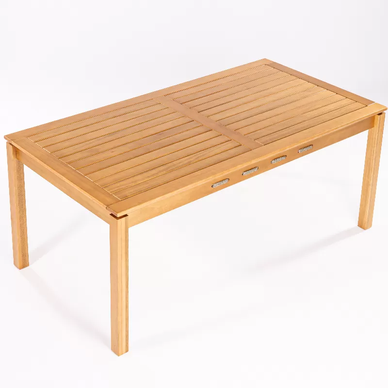 Mesa de Jantar em Madeira Corda Areia | Linha Traço - Alt. 0,75 cm X Larg. 1,80 cm X Prof. 0,93 cm - Espaço Casa e Jardim