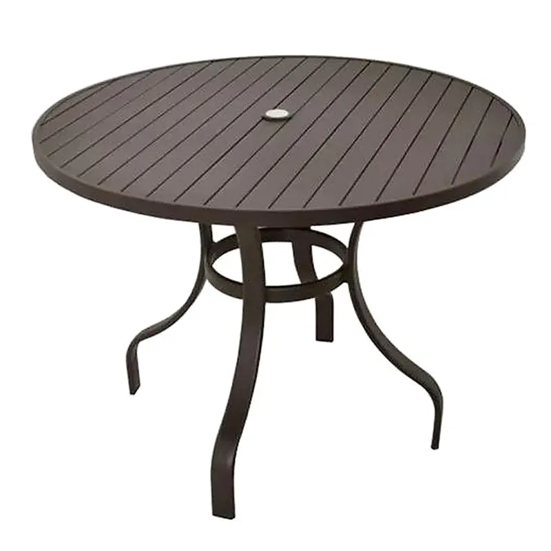 Mesa em Alumínio Marrom | Summer - Alt. 74 cm X ø 100 cm *com Tampo de Alumínio